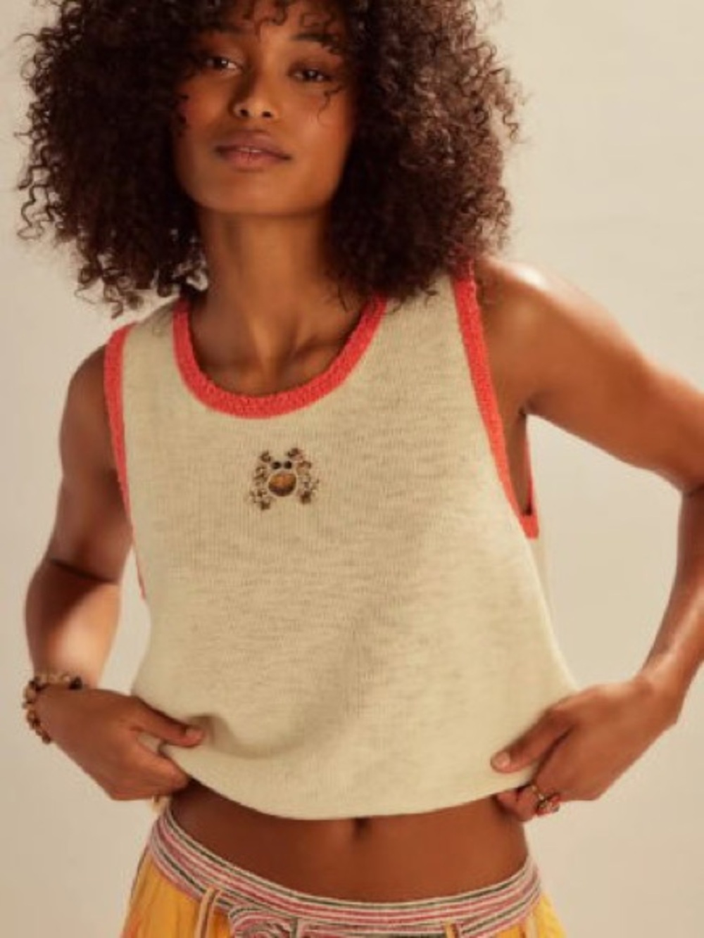Free people Shelly sweater tank - crab